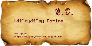 Mátyásy Dorina névjegykártya